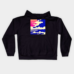 Colorful clouds and mountains. Kids Hoodie